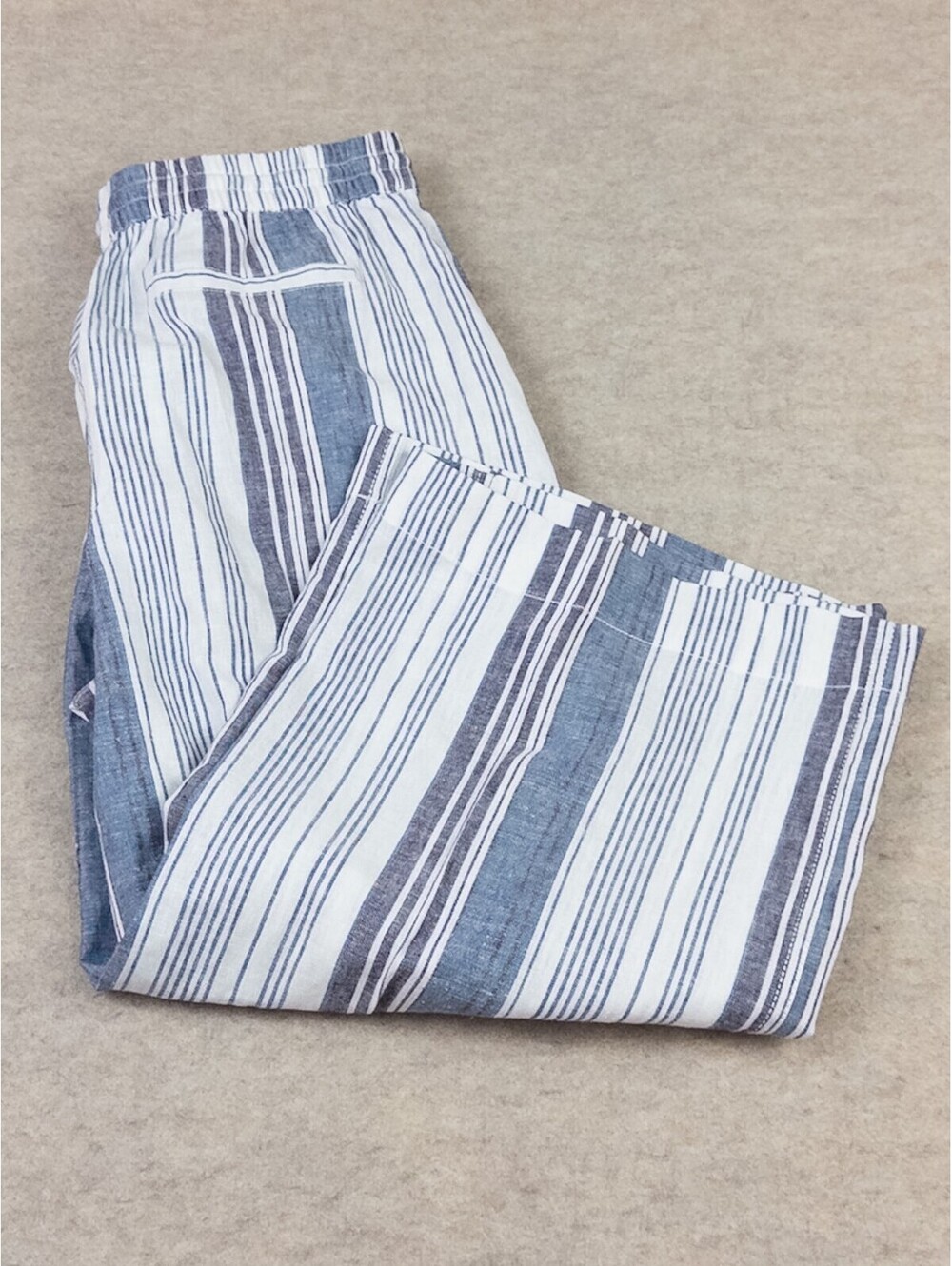 Beachlunchlounge Striped Wide Leg Cropped Pants M Medium